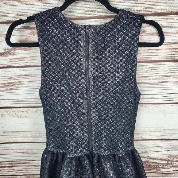 Maje Womens Size 1 Small Rider Argent Black Metallic Fit & Flare Mini Dress - Picture 9 of 11